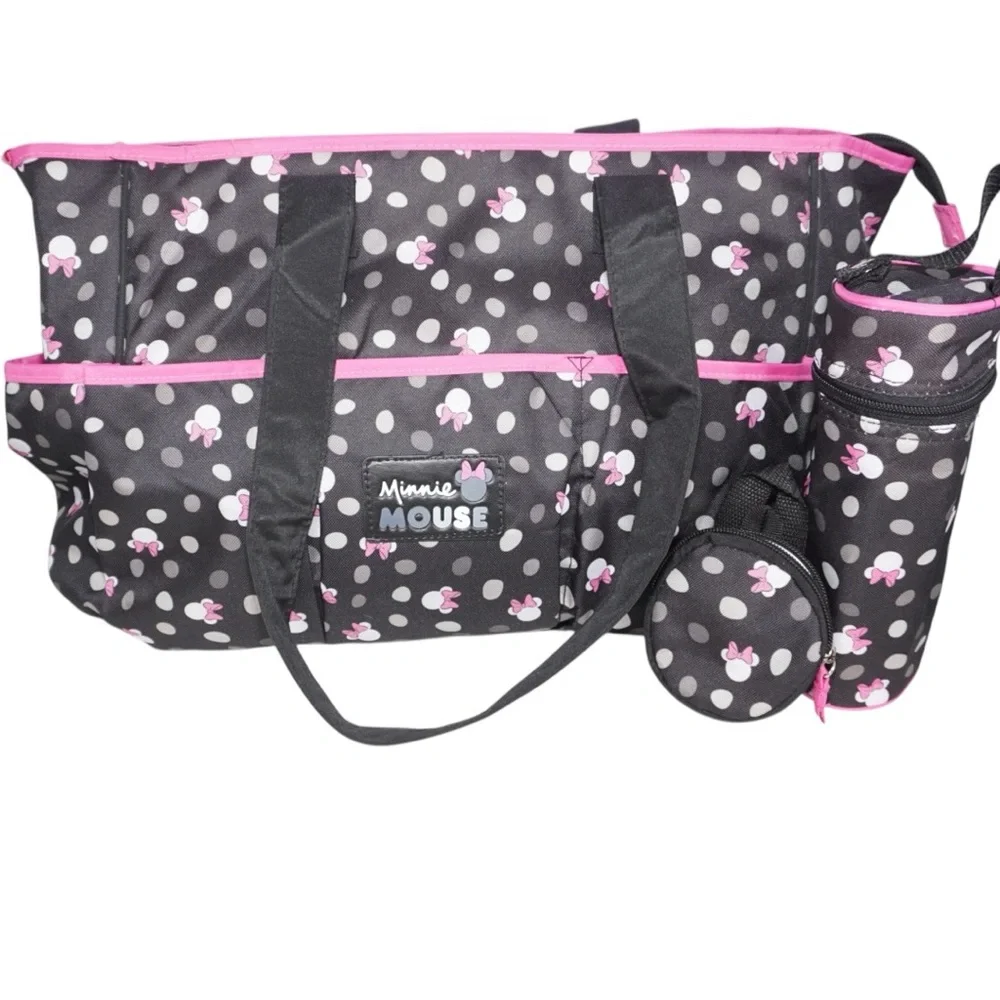 Disney NWOT Minnie Mouse Diaper Bag Set with Accessories & Changing Pad